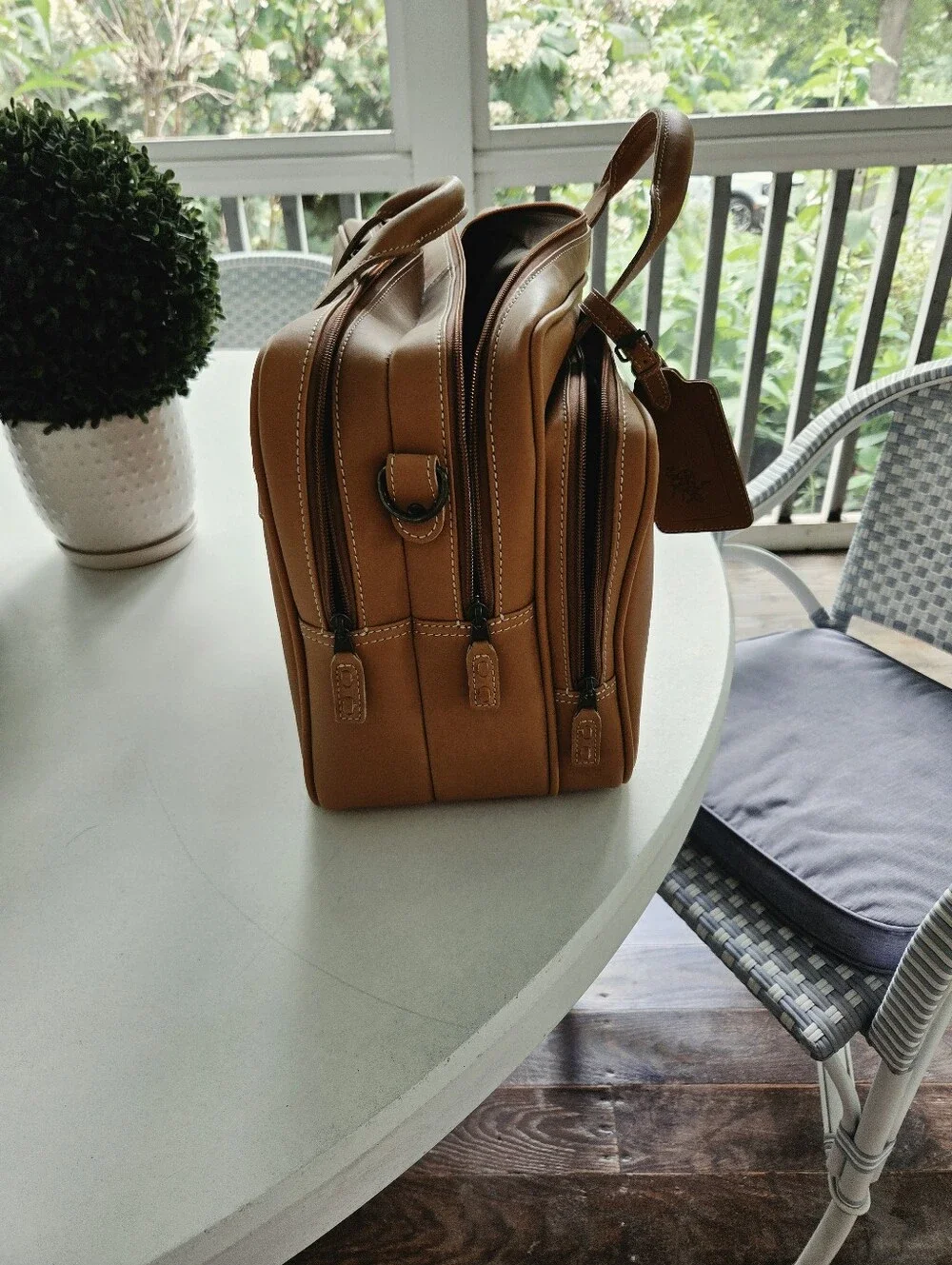 Rawlings Tan Leather Briefcase - Men’s Travel & Work Bag